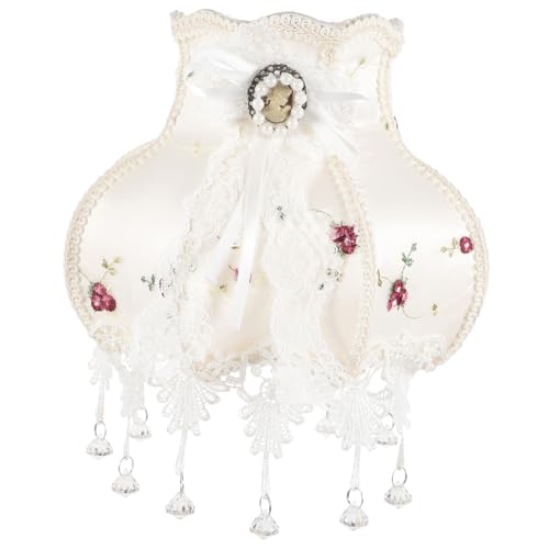 CTIRCHIU Lampenabdeckung Fassung Weißer Vintage Lampenschirm Handgefertigter für Deckenlampen Eleganter Boho Look für Wohn und Esszimmer von CTIRCHIU