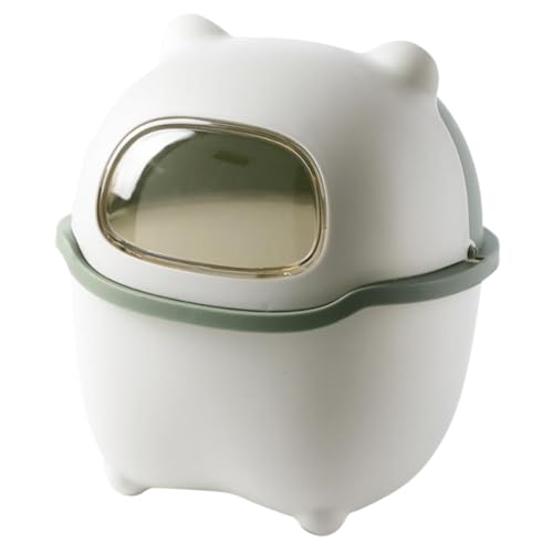 CTIRCHIU Mini Cartoon Mülleimer mit Deckel Kompakter Desktop Abfalleimer für Büro und Zuhause Leichter Tischmülleimer gegen Gerüche Praktischer Kleiner Abfallbehälter Stilvoll und Tragbar von CTIRCHIU