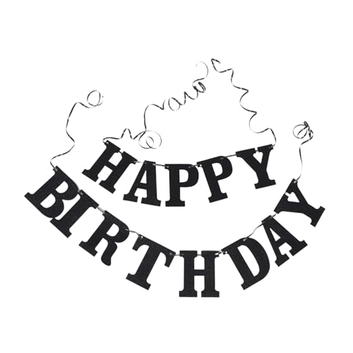 CTIRCHIU Schwarze Happy Birthday Girlande mit Elegantem Goldfolie design Wiederverwendbare Kinderparty dekoration Einfache Montage Lebendige Cartoon wimpel für Mädchen und Erwachsene CTIRCHIU Schwarze Happy Birthday Girlande mit Elegantem Goldfolie design Wiederverwendbare Kinderparty dekoration Einfache Montage Lebendige Cartoon wimpel für Mädchen und Erwachsene von CTIRCHIU