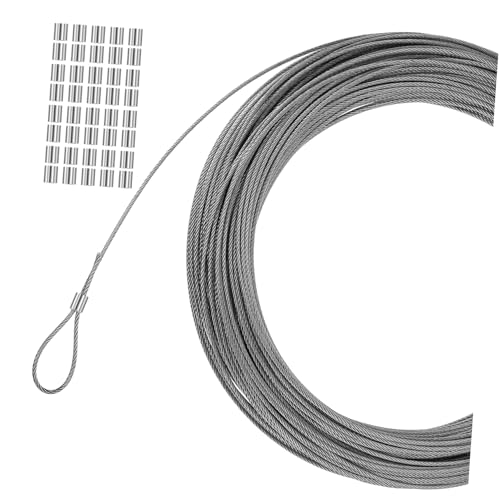 CTIRCHIU Stahlseil Durchmesser mit Aluminiumhülsen Hohe Belastbarkeit Rostfrei Vielseitig Einsetzbar für Wäscheleine Outdoor Geländer Diy Projekte CTIRCHIU Stahlseil Durchmesser mit Aluminiumhülsen Hohe Belastbarkeit Rostfrei Vielseitig Einsetzbar für Wäscheleine Outdoor Geländer Diy Projekte von CTIRCHIU