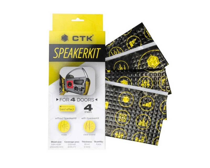 CTK Dämmplatte SPEAKERKIT Schalldämmendes Material 4 Stk. 2mm, 250 x 250mm,0,25qm CTK Dämmplatte SPEAKERKIT Schalldämmendes Material 4 Stk. 2mm, 250 x 250mm,0,25qm von CTK