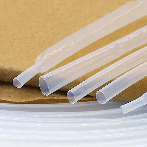 1/2/5 m PTFE-Schrumpfschlauch, Schrumpfverhältnis 4:1, Durchmesser 2 mm, 4 mm, 6 mm, 8 mm, 9,6 mm, hohe Temperatur, 260 Grad. C/600 V, durchscheinend-klar, Durchmesser 4 mm, 1 Meter von CTLH20