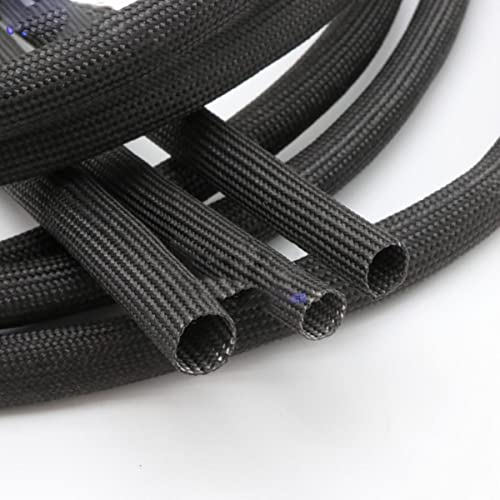 1-50 Meter 1~40 mm 600 Grad Celsius Hochtemperatur-geflochtener weicher Glasfaserschlauch Glasfaserrohr Weißer Isolierschlauch-Schwarz, 10 mm, 2 Meter von CTLH20