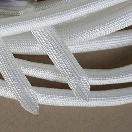 1-50 Meter 1~40 mm 600 Grad Celsius Hochtemperatur-geflochtener weicher Glasfaserschlauch Glasfaserrohr Weißer Isolierschlauch-Weiß, 5 mm, 20 Meter von CTLH20