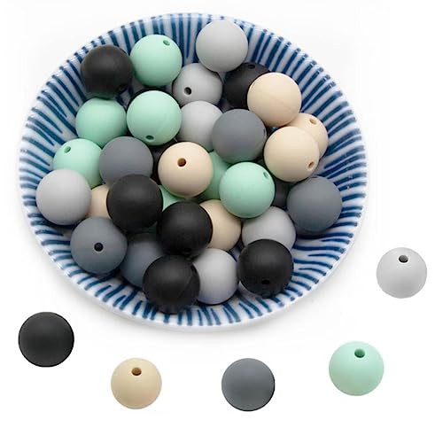10 Stück 12 mm runde Silikonperlen Perlen DIY Ketten Spielzeug Zubehör-O von CTLH20