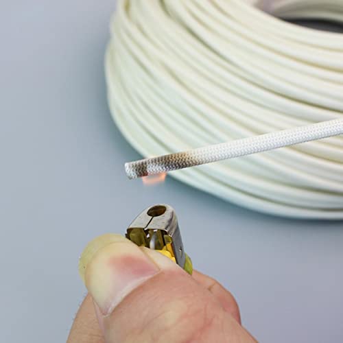 CTLH20 1M 600 Grad Hochtemperatur Geflochtener weicher Chemiefaserschlauch Isolierung Kabelschlauch Glasfaserschlauch 1-25 mm Durchmesser-Weiß, 4 mm von CTLH20