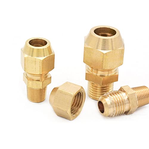 Kupfer Bördel direkt verbinden 1/81/43/81/4 Außengewinde Messingfitting Kupfer Expansion Mündung Bördeladapter Stecker-6mm Rohr AD,1/4" von CTLH20