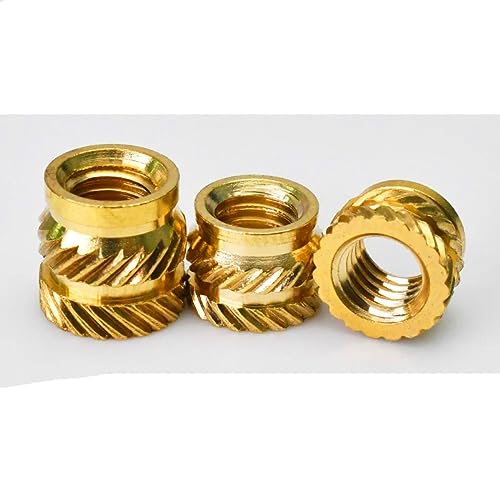 M1 M1,4 M1,6 M1,7 M2 M2,5 M3 M4 M5 M6 M8 Messing-Heißgewinde-Einsatzmutter, heißschmelzende, gerändelte Einspritz-Einbettungsmutter aus 3D-Druck, M2 (Außendurchmesser 3,2 mm), 50 Stück, Länge 2 mm von CTLH20