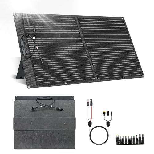 Ctolity Solarpanel Faltbar 100W, Tragbare Solarmodul 20.5V Ausgang mit 10 Connectors, 23% Hocheffizienterad Monokristallines Solarmodule für Camping, Wandern, Powerstation, Outdoor usw von CTOLITY