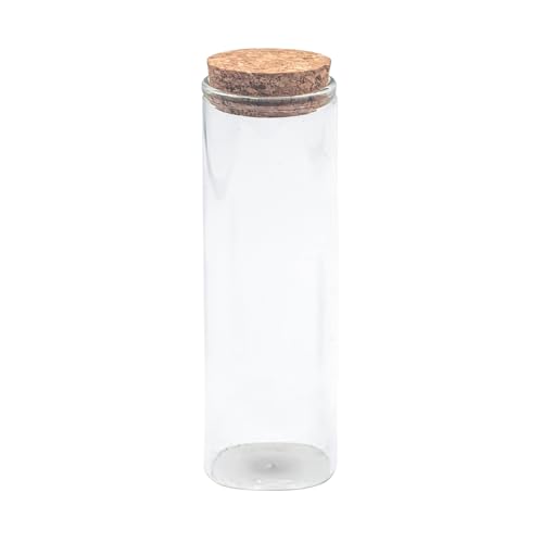 Phiole aus Kork – Glas – H 11 cm x D 3 cm – Vase im Reagenzglas – für Hochzeit, Taufe, Konfekt, Glas, Bonboniere, Topf, von CTOP