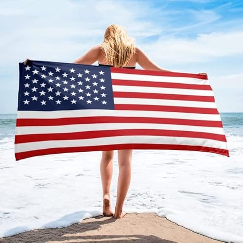 CTQTZ Amerikanische Flagge Strandtuch & Badetuch 70x150cm Mikrofaser Strand-Handtuch & Bade-Handtuch von CTQTZ