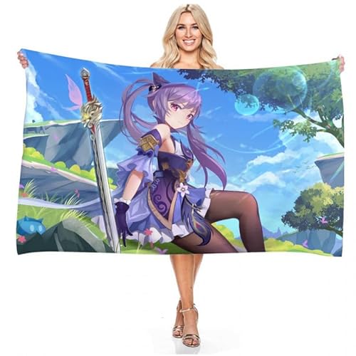 CTQTZ Genshin Impact Anime Game Cosplay Strandtuch & Badetuch 70x150cm Mikrofaser Strand-Handtuch & Bade-Handtuch von CTQTZ