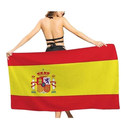 CTQTZ Spanien Flagge Strandtuch & Badetuch 80x160cm Mikrofaser Strand-Handtuch & Bade-Handtuch von CTQTZ