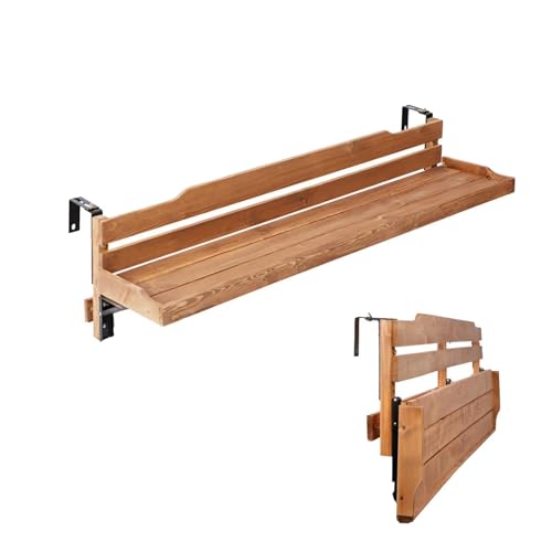 CTREVL Balkon Klapptisch zum EinhäNgen, Tisch BalkongeläNder, Balcony Railing Table, Geeignet FüR 3–1cm GroßE GeläNder, TragfäHigkeit 40 Kg, Geeignet FüR Balkone InnenhöFe Terrassen AußEnbereich(120x3 von CTREVL