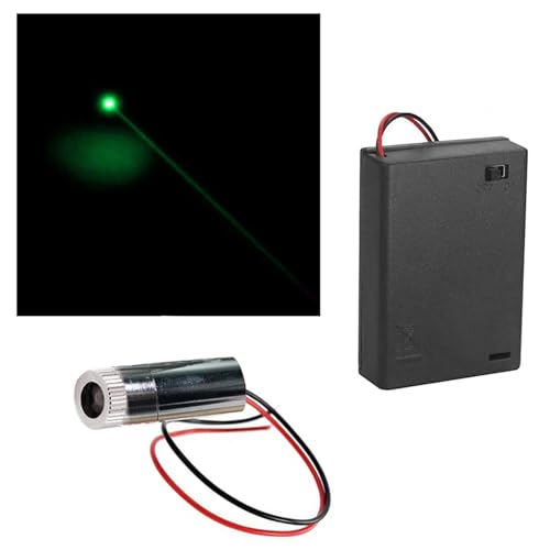 CTRICALVER 1 Stück 520nm 3-5V Grün Laser-Dot-Modul-Diode mit Fahrer-Kunststoff-Objektiv+ 1pcs AA Batteriehalter von CTRICALVER