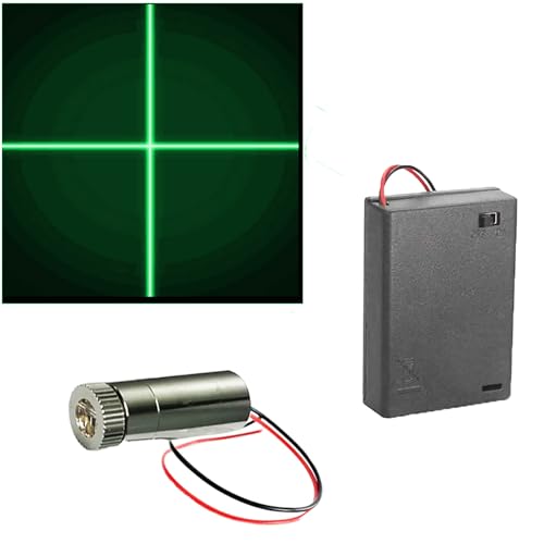 CTRICALVER 1 Stück 520nm 3-5 V Grün Laser Kreuz Modul Diode w/Fahrer Kunststoff Objektiv+ 1pcs AA Batteriehalter von CTRICALVER