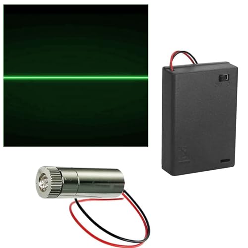 CTRICALVER 1 Stück 520nm 3-5V Grün Laserlinie Modul Diode w/Driver Kunststofflinse+ 1pcs AA Batteriehalter von CTRICALVER