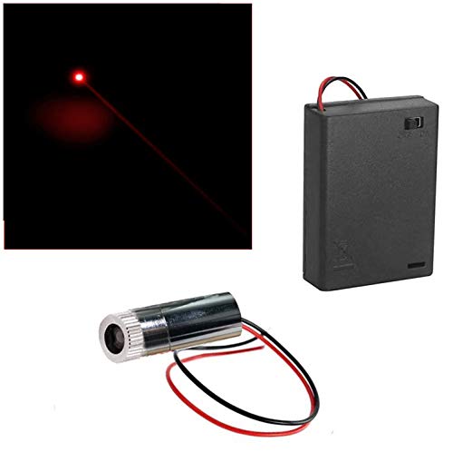 CTRICALVER 1 Stück 650nm 3-5V rote Laser-Dot-Modul-Diode mit Fahrer-Kunststoff-Objektiv+ 1pcs AA Batteriehalter von CTRICALVER