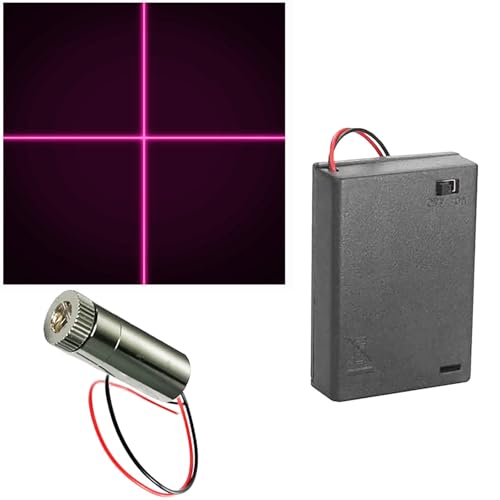 CTRICALVER 1 pcs 405nm 3-5V Lila Laser Kreuz Modul Diode w/Fahrer Kunststoff Objektiv+ 1 pcs AA Batteriehalter von CTRICALVER