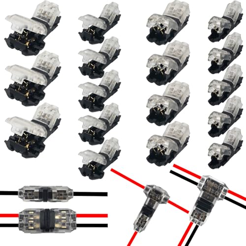 CTRICALVER 1-poliger Verdrahtungsstecker Verdrahtungszweigstecker Einfache und schnelle Installation der Verkabelung Abzweigverdrahtung dünne Drähte [17er-Set] von CTRICALVER