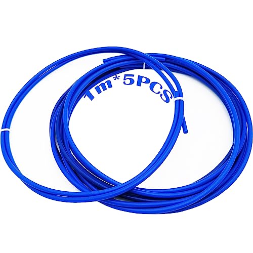 CTRICALVER 1M PTFE Schlauch, 2mm ID X 4mm OD Tube Teflonschlauch, zum 1.75mm Filament Bowden 3D Drucker (5 Stück, Blau) von CTRICALVER