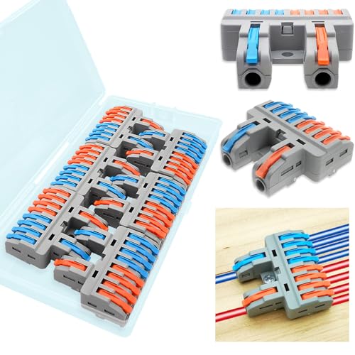 CTRICALVER Hebelklemmenblöcke, Hochleistungs-Anschlussklemmenblock-Set, Kompaktleiter mit Schraubmontage, 2 Eingänge, 8 Ausgänge, 6 Stück von CTRICALVER