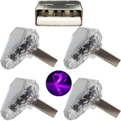 CTRICALVER USB-Nachtlicht USB-Dreieck (Touch) rosa (4Pcs) 5V/1A praktisches Mini-Umgebungslicht aus PC-Material geeignet für verschiedene USB-Anschlüsse wie mobile Netzteile und Autos von CTRICALVER