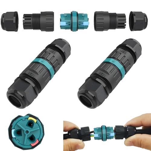 Kabelverbindungs-Box für den Außenbereich, CTRICALVER Kabelverbinder Wasserdicht IP68 verbindungsbox (2pcs), A.W.G .: 20-13, für 2 PIN / 3 PIN-Dockingkabel von CTRICALVER