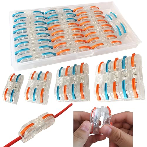 Kompakten Steckklemmen, CTRICALVER SPL-1 Verbindungsklemme Lever Nuts Set, Push Kabelverbinder Sortiment Schnell Klemmenblock Spleißverbinder (26 pcs) von CTRICALVER