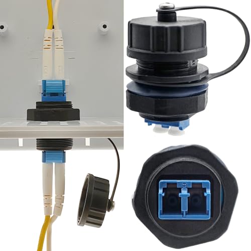 LC-Stecker, CTRICALVER Glasfaserkoppler LC-UPC, 1 Stück IP68 Glasfaserkabelstecker mit wasser Abdeckung zum Verbinden optischen SFP-Modulen und vorkonfektionierten Modulboxen (blaue Schnittstelle) von CTRICALVER