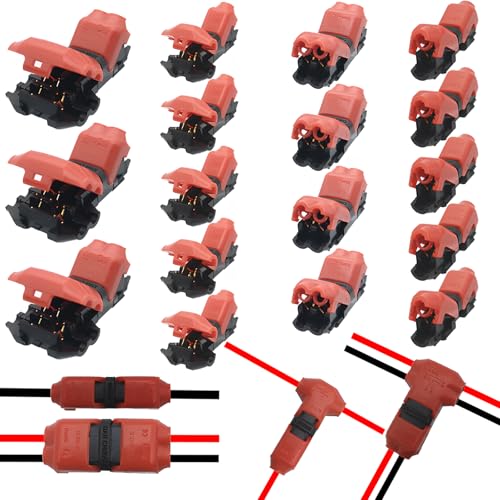 Niederspannungsstecker, CTRICALVER-Kabelstecker-Kit, kein Abisolieren erforderlich, Staubdicht für Verzweigung in Drähte Anschlusskabel erforderlich（17pcs） von CTRICALVER