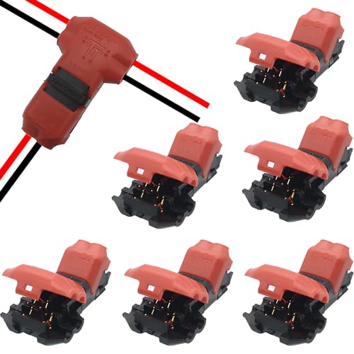 T Verbinder Niederspannung，CTRICALVER T Typ Kabelverbinder 2 Pin, ohne Draht-Abisolierung erforderlich, Verzweigung in Drähte Anschlusskabel erforderlich（6pcs） von CTRICALVER