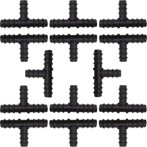Tropfschlauch Verbinder, CTRICALVER 14 Stücke T-Stück Schlauchverbinder, Bewässerung Anschluss kit, Widerhaken Verbinder für 16mm Bewässerung System von CTRICALVER