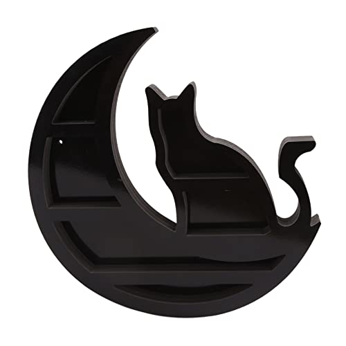 CTRLZS Katze im Mond Kristall Regal Katze Kristall ÄTherisches ÖL Display Wand Regal PVC Wohnzimmer Schlafzimmer Haus Lagerung von CTRLZS