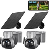 2,5K 4MP WiFi-Überwachungskamera für den Außenbereich Batterie und Solarpanel, Menschliche PIR-Erkennung, Farb-Nachtsicht, Zwei-Wege-Audio, IP66 von CTRONICS