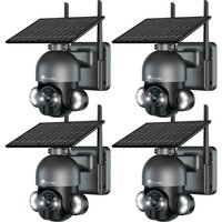 2.5K 4MP Überwachungskamera Aussen Akku,PTZ Dome ip wlan Kamera Outdoor mit pir Erkennung, 30m Farbe Nachtsicht, 2-Wege-Audio, IP66,Ein Satz von 2 von CTRONICS