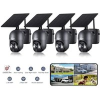 Berwachungskameras akku wlan 2K 3MP pir- und Radardetektion Farbige Nachtsicht mit Spotlight Reichweite von 41 Metern schwarz Ein Satz von 4 Berwachungskameras akku wlan 2K 3MP pir- und Radardetektion Farbige Nachtsicht mit Spotlight Reichweite von 41 Metern schwarz Ein Satz von 4 von CTRONICS