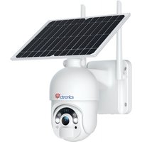 Berwachungskameras akku wlan 4MP pir- und Radardetektion Farbige Nachtsicht mit Spotlight Reichweite von 36 Metern weiß - Ctronics von CTRONICS