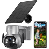 2,5K 4MP WiFi-Überwachungskamera für den Außenbereich Batterie und Solarpanel, Menschliche PIR-Erkennung, Farb-Nachtsicht, Zwei-Wege-Audio, IP66 von CTRONICS