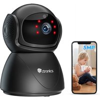 5MP Überwachungskamera für den Innenbereich wlan 2,4/5 GHz 360 ° ptz Erkennung menschlicher Bewegungen Automatisches Tracking 20M Nachtsicht Schwarz von CTRONICS