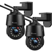 Ptz Überwachungskamera wlan 5MP 10-facher optischer Zoom Im Freien Erkennung von Menschen 100M Nachtsicht Sirene & Alarmleuchte Ein Satz von 2 von CTRONICS