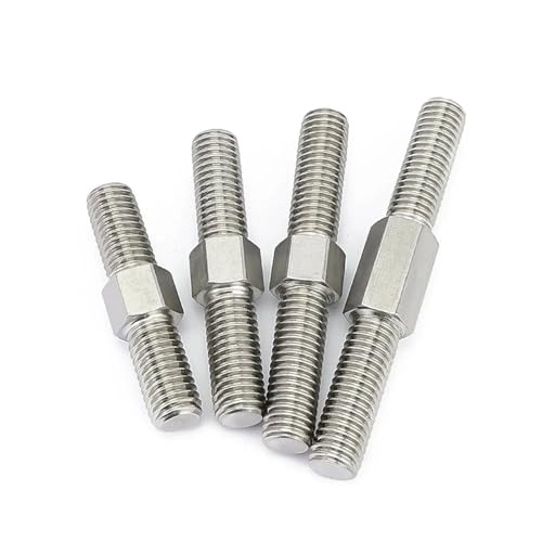 CTRSM Doppelte Gewindestange, 2 Stück M6 M8 Links- und Rechtsgewinde Doppelendgewindestange Positives und Negativgewinde Stangenbolzen Schraube 304 Edelstahl(M6x40mm) von CTRSM