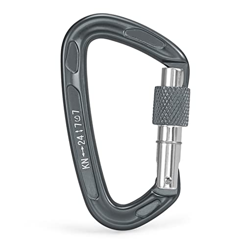 Karabinerhaken, Hochleistungshaken, Outdoor 24KN Twist Locking GateAuto Lock D-ring Schnalle Klettern Abseilen Canyoning Hängematte Locking Clip(Paleyellow) von CTRSM