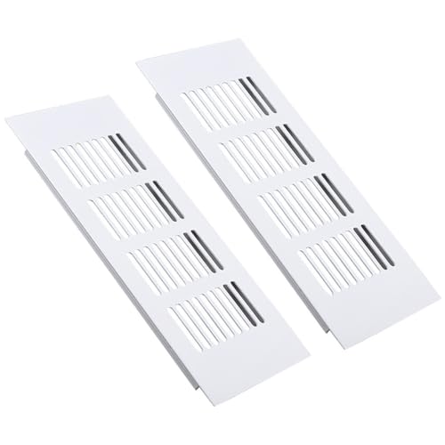 Lüftungsabdeckung, Lüftungsgitter, 2er Pack Lüftungsgitterabdeckung aus Aluminiumlegierung, weiß, 50 Stück(50x450mm) von CTRSM