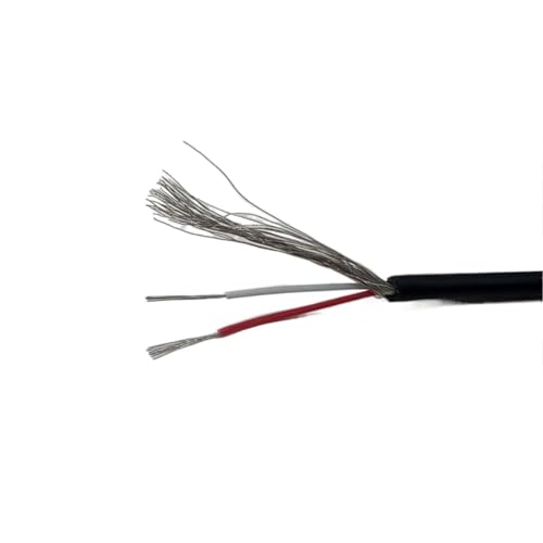 Mehradriges geschirmtes Kabel ， 2 3 4 Core UL2547 28AWG Geschirmtes Kabel .1 Kanal Audio Line Verstärker Signalkabel Mehrfarbig Mehrere Größen(Black 2 Core,5 meter) von CTRSM