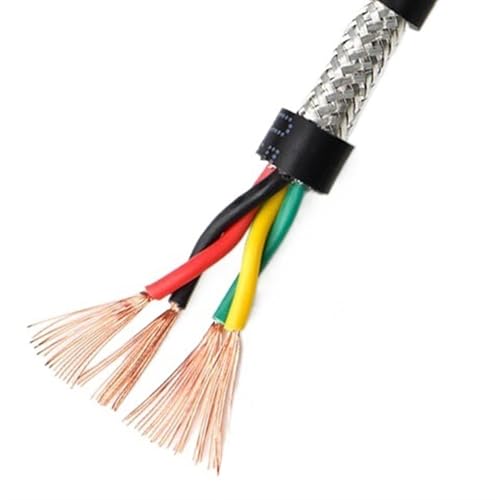 Mehradriges geschirmtes Kabel ， 2 Meter Signalsteuerung, geschirmtes Twisted Pair-Kupferkabel, 18/20/22/24/26 AWG, 2/4/6/8 Adern(18awg 0.75mm2 Black,4cores) von CTRSM