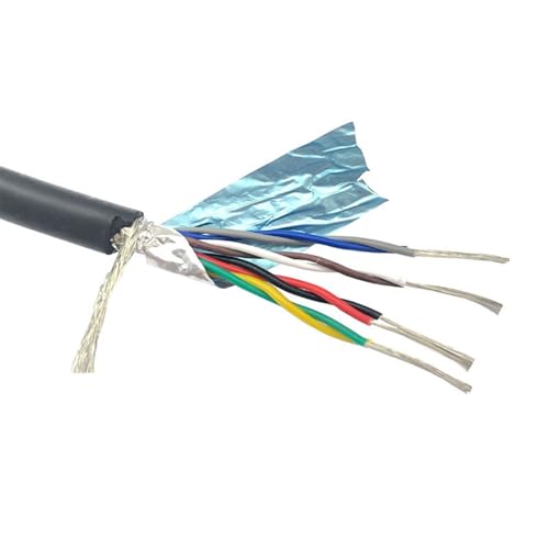 Mehradriges geschirmtes Kabel ， 2 Meter Signalsteuerung, geschirmtes Twisted Pair-Kupferkabel, 18/20/22/24/26 AWG, 2/4/6/8 Adern(20awg 0.5mm2 Black,8cores) von CTRSM