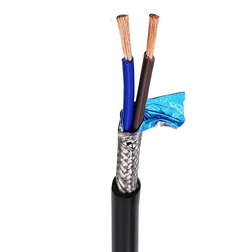 Mehradriges geschirmtes Kabel ， Steuersignalkabel, 2 Meter, 22 AWG, 0,2–1,5 mm2, mehrere Adern, geschirmter Webstuhl, schwarz(Black 1.0,2 meter 2 core) von CTRSM