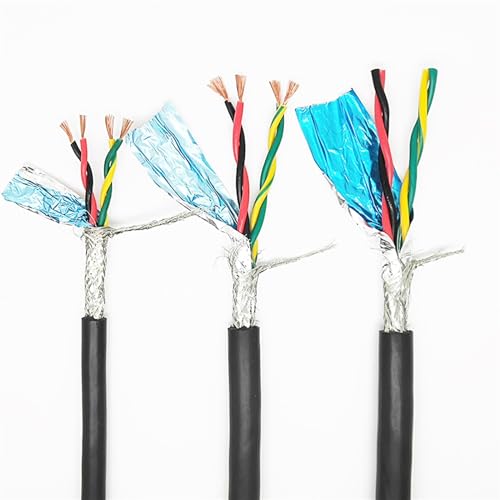 Mehradriges geschirmtes Kabel ， Twisted Pair-Kabel, abgeschirmt, 18–26 AWG, mehrfarbig, mehrere Größen(20AWG 0.5mm2 Black,5Meters 6Core) von CTRSM