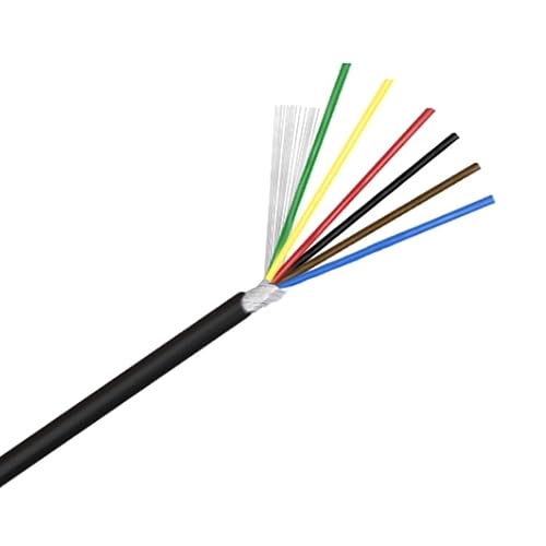 Mehradriges geschirmtes Kabel ， UL2547 Abgeschirmtes Kabel 300 V PVC sauerstofffreies Kupfer 18–32 AWG 10 Meter 2–7 Adern(6cores,24AWG 10meter) von CTRSM